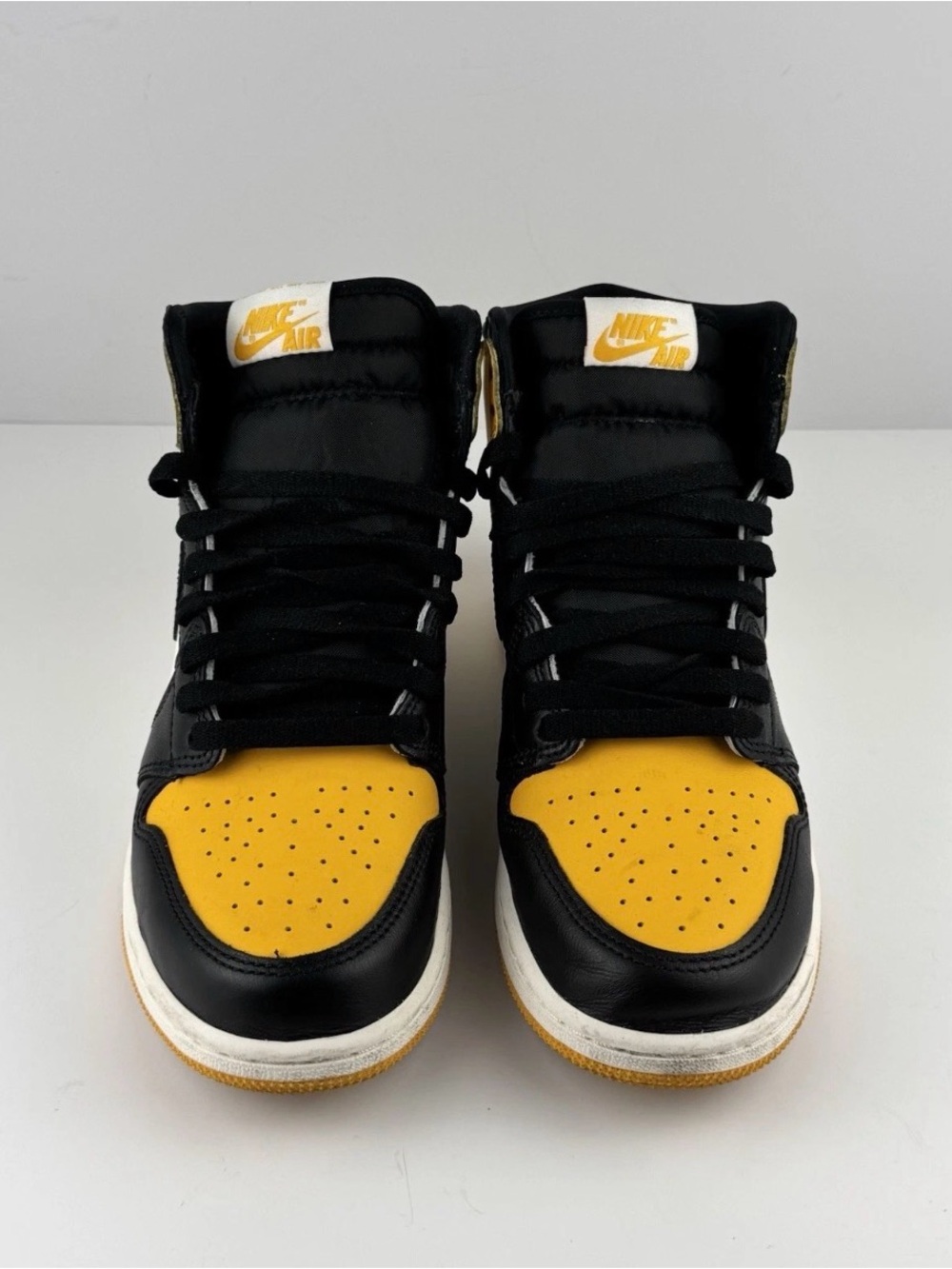 Nike Air Jordan 1 Retro High OG GS Taxi Black Yellow Toes Kids Sneakers Size_ 5Y